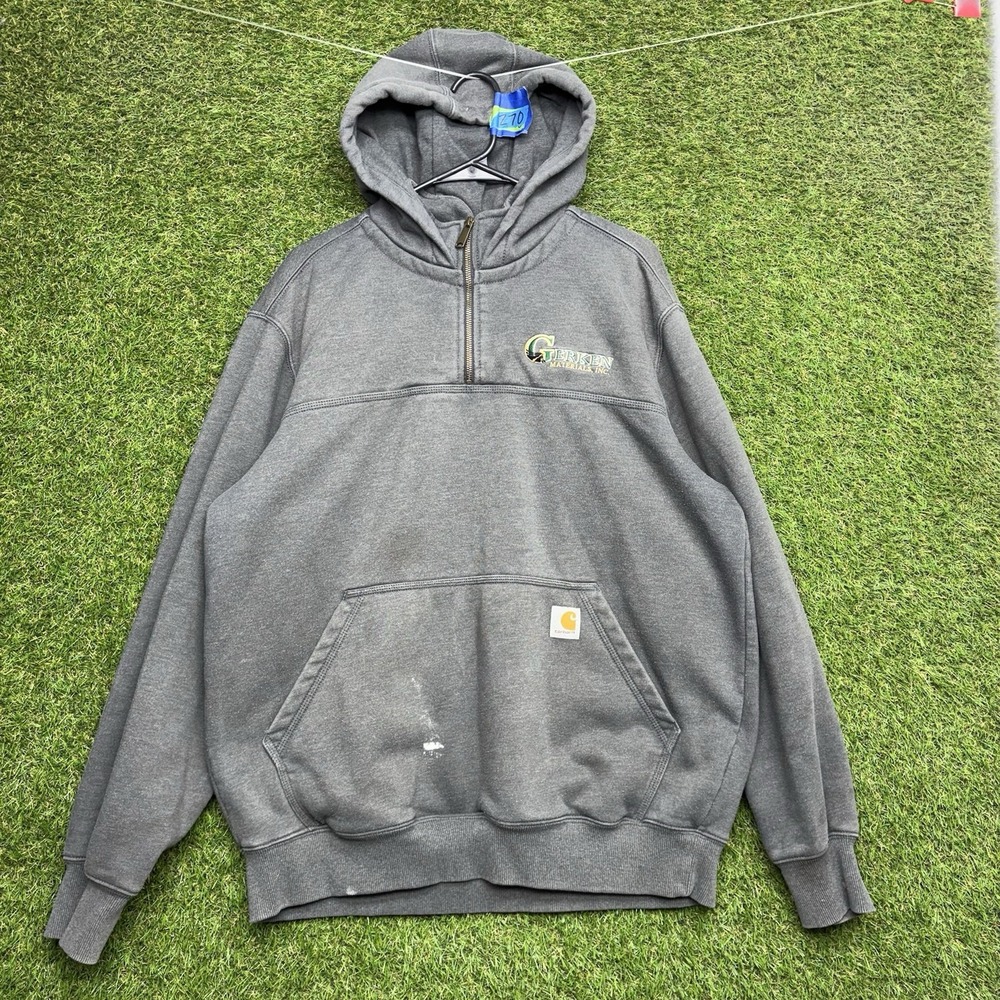Carhartt Rain Defender Hoodie Mens Large Loose Fit Pullover Sweatshirt 1/4 Zip
